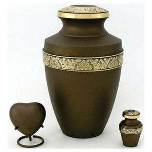 Handcrafted Brass Cremation Urns Set for Human Ashes Adult Large Funeral Urn Heart <b>Keepsake</b> <b>Box</b> Handmade Cremation Urn For Ashes - Product Image 1