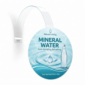 Présentoir publicitaire promotionnel personnalisable en PVC écologique sans BPA de qualité alimentaire pour supermarché, type Wobbler, pour affichage de signalétique de point de vente (POS) - Product Image 1