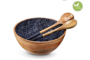 Tazón de Madera para Ensaladas, Tazón de Madera Tallado para Servir, Tazón para Frutas, Ensaladas y Decoración de Mesa - Product Image 3