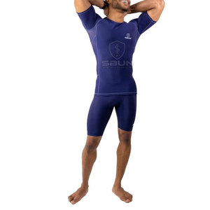 Camiseta Deportiva de Compresión Slim para Hombre, Ropa Deportiva de Alto Rendimiento, Cuello Redondo, Color Azul Sólido, Transpirable y de Secado Rápido - Product Image 3