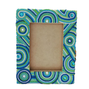 Embroidery Handmade Beaded Border Photo <b>Frame</b> with Glass Cover Customizable Design & Color Home Decor Gift - Product Image 5