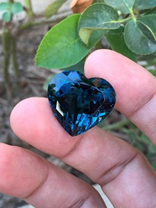 Topacio Azul de Londres Natural, Gema Facetada en Forma de Corazón, Cristal Azul, Piedra Suelta para Joyería, Anillo, Colgante, Collar, Regalo - Product Image 6