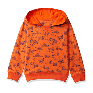 เสื้อสเวตเชิ้ตมีฮู้ดสีเหลืองสำหรับทุกเพศ พิมพ์ลายรถการ์ตูน ทรงปกติ ผ้าฝ้ายถัก สวมใส่สบายในฤดูใบไม้ร่วง - Product Image 4