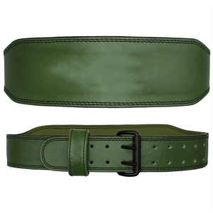 Cinturón de cuero ajustable para levantamiento de pesas con cierre de hebilla para entrenamiento de fuerza, soporte lumbar para gimnasio, unisex, cinturón verde para gimnasio, para hombres - Product Image 1