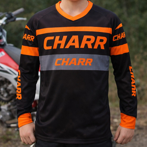 เสื้อเจอร์ซีย์มอเตอร์ครอส MX แขนยาวสำหรับผู้ชาย พิมพ์ลายได้ตามต้องการ แห้งเร็ว ระบายอากาศดี สวมใส่สบาย เหมาะสำหรับการแข่งรถมอเตอร์ไซค์ - Product Image 1