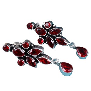 Fast Shipping Oxidized <b>Silver</b> Flower Boho <b>Earrings</b> Women | Handmade Ethnic <b>Dangle</b> <b>Earrings</b> with Onyx | ARTS JEWELS Rajasthan - Product Image 4