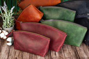 Cosmetic Bag Leather Toiletry Birthday <b>Gift</b> Ideas Makeup <b>Travel</b> Personalized <b>Gift</b> <b>for</b> <b>Her</b> LCB-0006F - Product Image 3