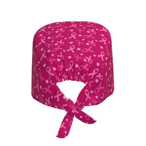 Purple Cotton Woven Surgical Nurse <b>Cap</b> Professional Medical Head Cover Tie Back Healthcare Workwear Hat - Product Image 2