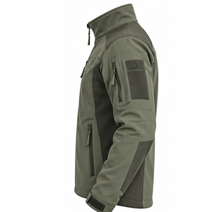 Veste softshell pour homme sur mesure, tissu extensible en polyester et élasthanne, vêtements de sport d'extérieur, veste à fermeture éclair intégrale, fournisseur OEM - Product Image 3