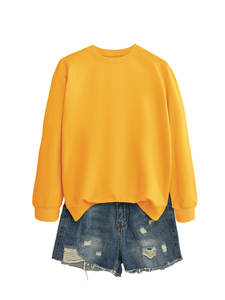 Venta al por mayor directa de fábrica: Sudadera básica de cuello redondo para mujer, color liso, manga larga, estilo oversize, ropa casual de otoño. - Product Image 6