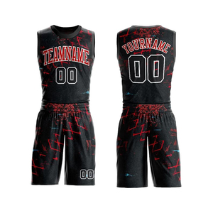 Conjunto de Uniforme de Baloncesto Sublimado Personalizado con Cuello en V, Jersey sin Mangas y Pantalones Cortos, Transpirable, Absorbente de Humedad, 100% Poliéster, Unisex - Product Image 6