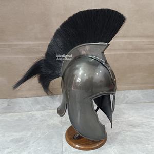 Casco Medieval de Troya Hecho a Mano con Acabado Antiguo, Armadura de Caballero Guerrero de Acero Suave con Soporte para Reenactamiento, Proveedor Mayorista - Product Image 3