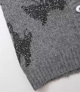 เสื้อคาร์ดิแกนคอวีผู้ชาย ระบายอากาศได้ดี ประดับมุก แต่งกระดุม ถักลายเพชร สำหรับแฟชั่นสไตล์พรีปปี้ - Product Image 5