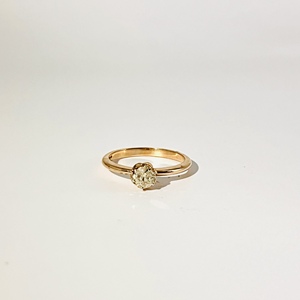 Anillo de Compromiso de Oro Rosa Sólido de 14K para Mujer con Diamantes Naturales de Corte Brillante y Adornos Laterales de Diamantes, Color H - Product Image 1