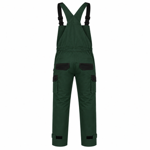 Unisex Green Heavy Duty Polyester Cotton <b>Work</b> Coveralls Black Reinforced Knees Pockets Abrasion Resistant Utility <b>Construction</b> - Product Image 2
