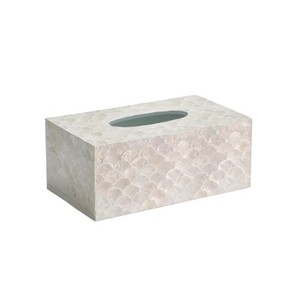 Handcrafted Mother of Pearl Mosaic Rectangular <b>Tissue</b> Box Cover Luxury Decorative for Bathroom, Countertop, Bedroom, Office - Product Image 2