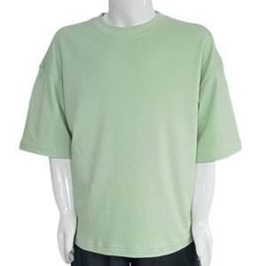 Camiseta de Manga Corta para Hombre, Corte Regular, Cuello Redondo, 100% Algodón, Color Sólido, Secado Rápido, Transpirable, Casual, Hombros Caídos - Product Image 1