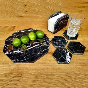 Classic Luxury Marble <b>Drink</b> <b>Coasters</b> Premium Natural Stone <b>Coaster</b> Set With Refined Finish Strong And Long Lasting Surface Ideal - Product Image 3