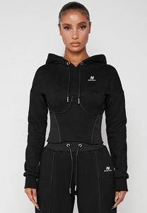 Pantalon de survêtement et sweat à capuche court pour femmes avec logo personnalisé Survêtement et survêtement de printemps - Product Image 3