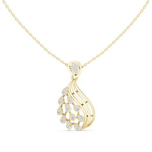 จี้เพชรทรงหยดน้ำทองคำขาว 14K พร้อมสร้อยคอหรูหราสำหรับผู้หญิง งานแต่งงาน งานครบรอบ งานเลี้ยง  ประดับเพชรใหม่ - Product Image 1