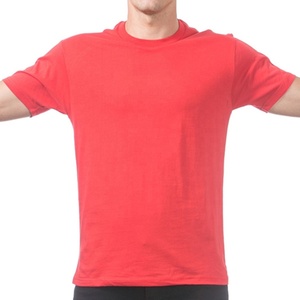 T-shirt pour homme en coton à col rond personnalisé de haute qualité, décontracté, à manches courtes, rouge - Product Image 4