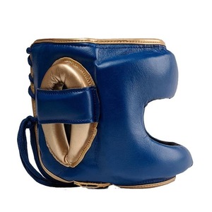 Protège-tête bleu marine sur mesure OEM, fabriqué en cuir véritable à 100 % avec couleurs personnalisées pour l'entraînement aux arts martiaux pour adultes - Product Image 3