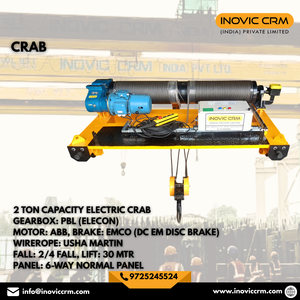 INOVIC CRM 2 Ton Industrial Electric EOT Crane Crab Machine | Heavy Duty Double Girder Motorized Trolley for Overhead Material - Product Image 4