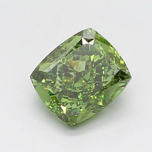 Diamant de laboratoire CVD de 2,53 ct, vert vif fantaisie, VS1, taille excellente, taille coussin modifiée, brillant, certifié IGI - Product Image 1