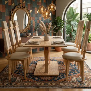 Mesa de Comedor Moderna para Exteriores, de Madera Natural Ecológica, Impermeable, para Sala de Estar - Product Image 2