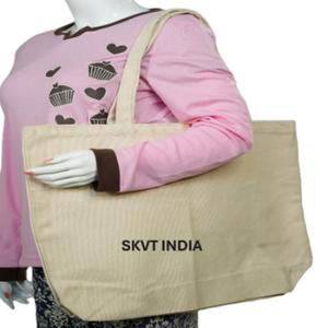 Wholesale Recyclable Large Organic Cotton Canvas Tote Bag Reusable Shopping Zipper Customizable Logo Silk Screen Printed Daily - Product Image 5