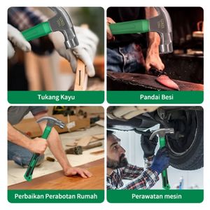 Martillo de Uñas Industrial de Alta Calidad ISKU de 16oz, Acero al Carbono, Mango de Fibra de Vidrio Antideslizante de 340mm, OEM Disponible, Bricolaje - Product Image 6