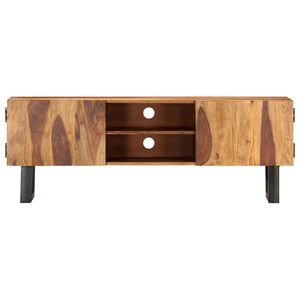 Mueble para TV de madera maciza de acacia en color marrón, 51,2x11,8x18,5 pulgadas, elegante soporte para TV - Product Image 3