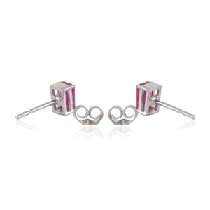 High Quality Handmade 925 Sterling Sterling <b>Silver</b> Octagon Cut Authentic Ruby Gemstone <b>Stud</b> <b>Earrings</b> For Women - Product Image 6