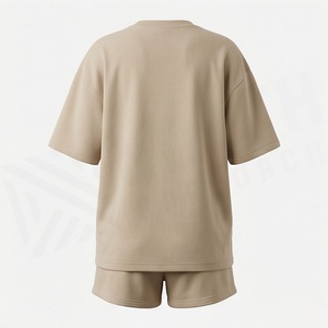 Conjunto de 2 Piezas de Alta Calidad para Mujer, Estilo Formal, Sólido, por Encima de la Rodilla, Camiseta de Manga Corta y Pantalones Cortos - Product Image 2