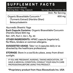 Cápsulas de Curcumina Bioactiva 600 mg, Extracto Herbal de Cúrcuma (Curcuma Longa), Fórmula de Curcumina a Base de Plantas para Uso Dietético en Adultos - Product Image 2
