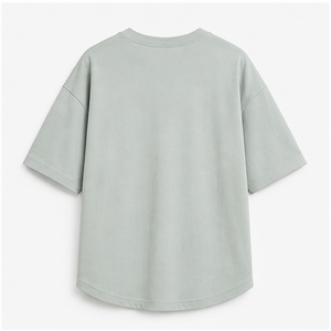 Custom Mint Grey Organic Cotton Curved Hem <b>Mens</b> Oversized Short Sleeve T-Shirt MTS-OVR-0015 - Product Image 2