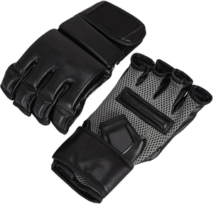 Professional Wholesale Leather Half Finger MMA <b>Gloves</b> 12oz 14oz 16oz Loop Closing Strap Customizable for Training Boxing - Product Image 4
