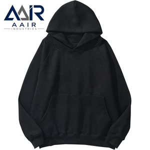 Sudadera con Capucha Oversize para Hombre AAIR INDUSTRIES, Color Negro Sólido, Felpa, Estilo Casual, Corte Regular, Otoño - Product Image 1