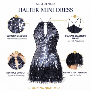 Vestido corto de lujo para mujer, bordado con cuentas negras |   Vestido de Alta Calidad para Bodas y Eventos de Gala – Venta al Por Mayor para Exportación - Product Image 6