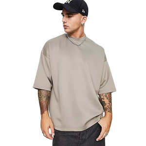 Men's Clothes Oversized T-shirt 100% Cotton Streetwear Hip Hop Blank Drop Shoulder Custom <b>Logo</b> Vintage T Shirts - Product Image 5