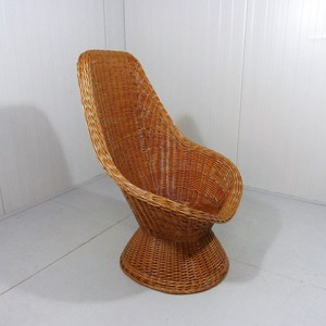 Woven rattan reading chair ergonomic shape armchair competitive price natural meditation chairs - Product Image 3