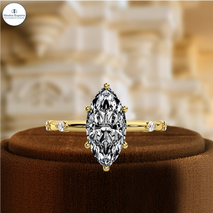 แหวนเพชรเม็ดเดี่ยวทรงมาร์คีส์ 1 กะรัต เพชรสร้างในห้องปฏิบัติการ ฝังแบบ Pave แหวนครบรอบ แหวนแต่งงาน แหวนทอง 14k ดีไซน์หรูหรา แหวนอเนกประสงค์ เพชรรับรองโดย IGI - Product Image 6