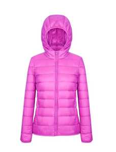Doudoune matelassée à capuche avec fermeture éclair, coupe-vent, manteau d'hiver décontracté, coupe régulière, couleur unie, col montant - Product Image 4