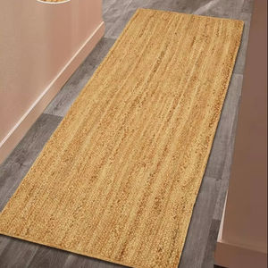 Alfombra Moderna de Yute con Diseño Floral, Rectangular, Trenzada, Ecológica, Antibacteriana, Antideslizante, Resistente a las Manchas, Fabricada a Máquina, de Pelo Plano - Product Image 1