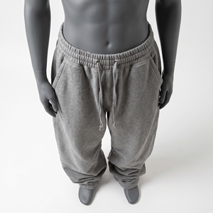 Light Grey Oversized Jogger Sweatpants <b>Men</b> Navy Cream Varsity Letter Embroidery Elastic Cuffed Ankle Fleece Joggers Baggy <b>Lounge</b> - Product Image 5