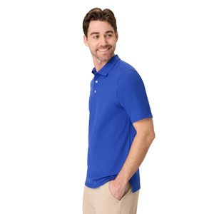 เสื้อโปโลชายสีน้ำเงินรอยัล แขนสั้น สไตล์ลำลอง ผ้าระบายอากาศ รับทำโลโก้ตามสั่ง OEM ODM - Product Image 4