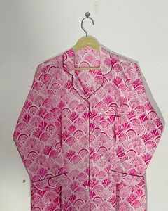 Ensemble de pyjama pour femmes, motif ethnique imprimé à la main, rose, peau sensible, haute qualité, prix de gros - Product Image 6