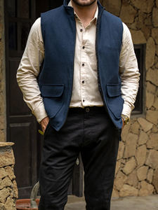 Chaquetas sin Mangas Personalizadas, Chaquetas Retro de Alta Calidad, 100% Algodón, Chaqueta Vaquera Vintage Lavada al Ácido para Hombre, con Cierre Personalizado - Product Image 2