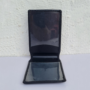 Porte-cartes en cuir PU noir avec capacité de contenir 2 cartes d'identité pour porte-badge d'identité - Product Image 1