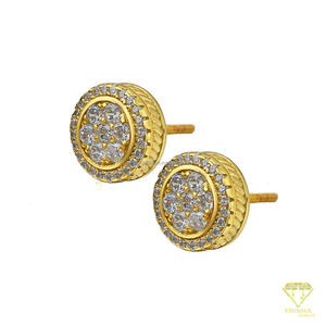 Elegantes Pendientes de Diamantes Moissanite en Racimo Redondo, Plata de Ley 925, Joyería Brillante de Primera Calidad para Mujer - Product Image 5